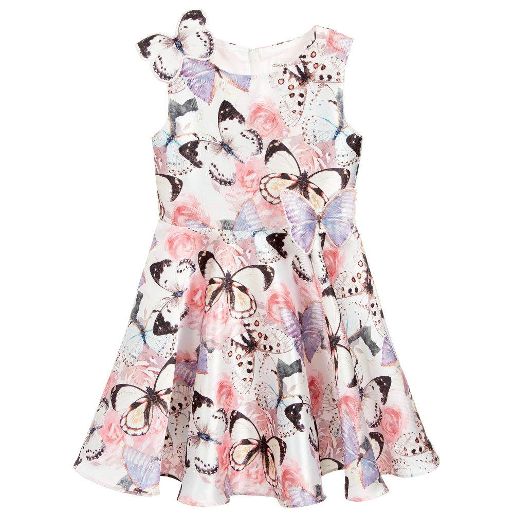 Charabia - Girls Satin Butterfly Dress | Childrensalon