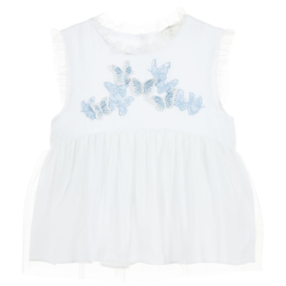 Charabia - Girls Tulle Viscose Top | Childrensalon