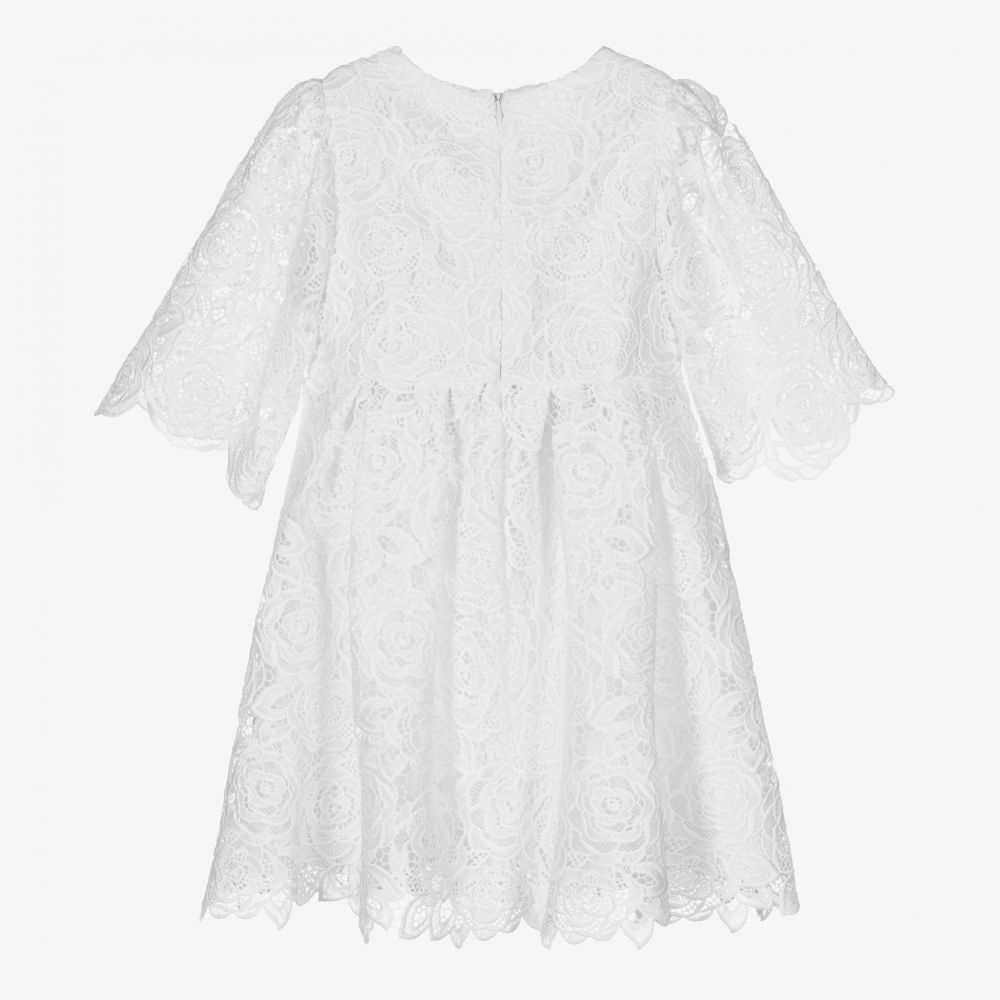 Charabia-Girls White Lace Dress  | Childrensalon Outlet