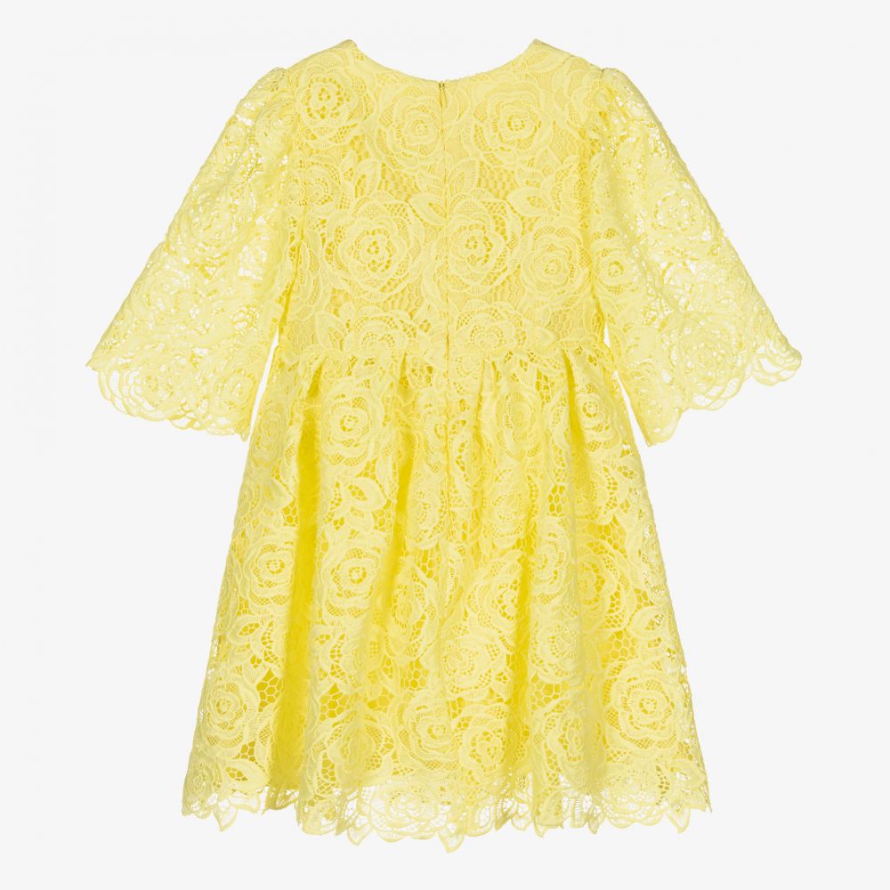 Charabia-فستان دانتيل لون أصفر | Childrensalon Outlet