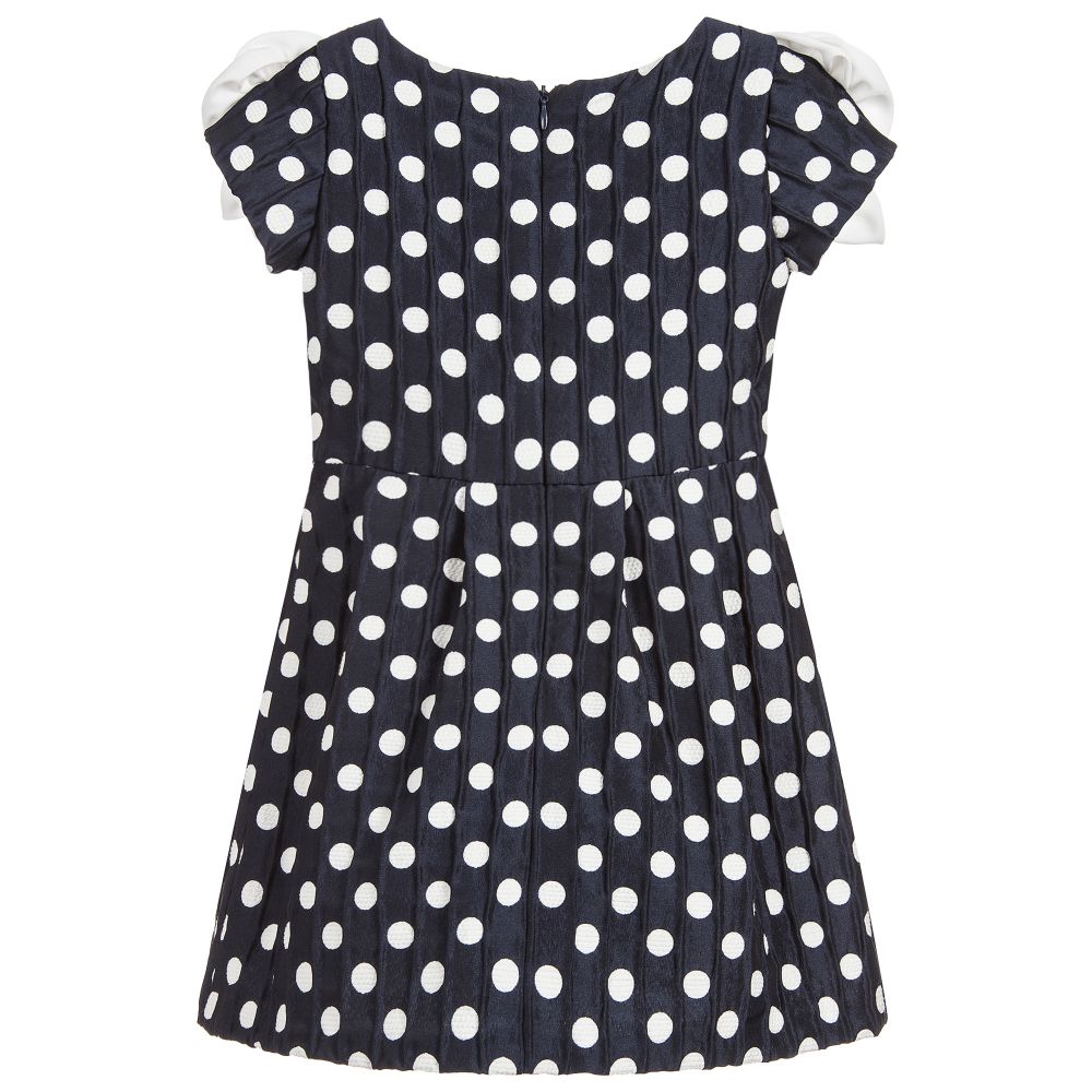 Charabia - Navy Blue Polka Dot Dress | Childrensalon Outlet