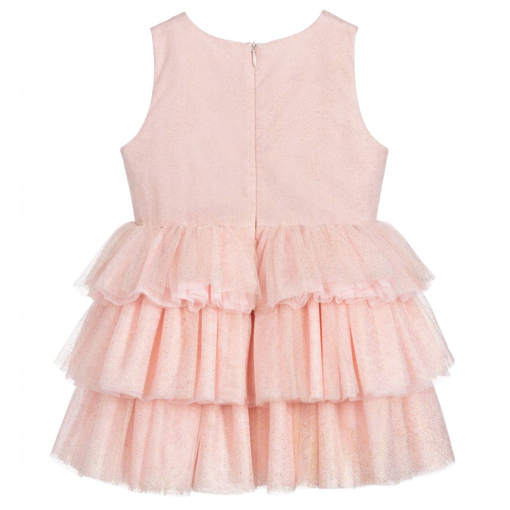 Charabia-Pink & Gold Tulle Dress | Childrensalon Outlet