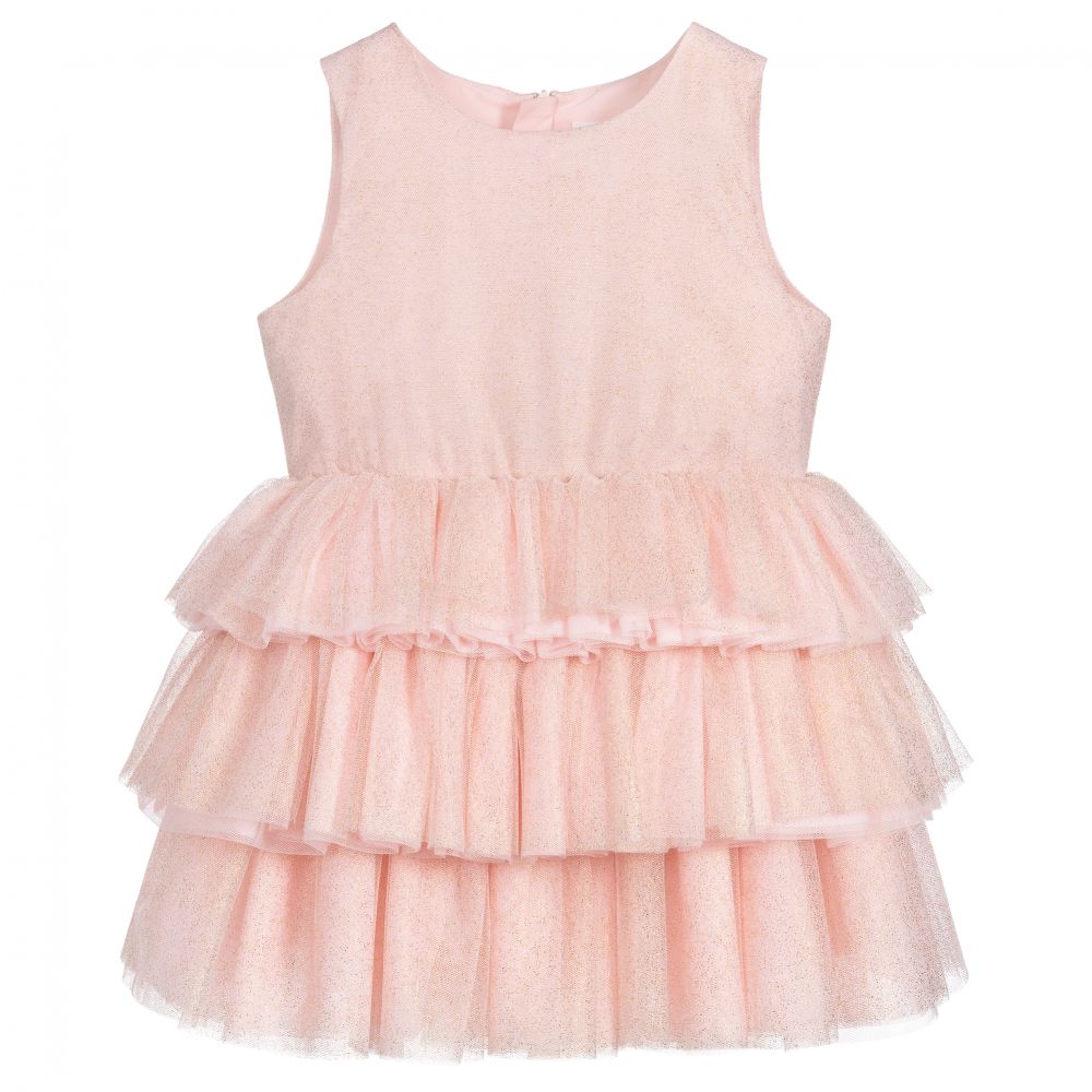 Charabia - Pink & Gold Tulle Dress | Childrensalon