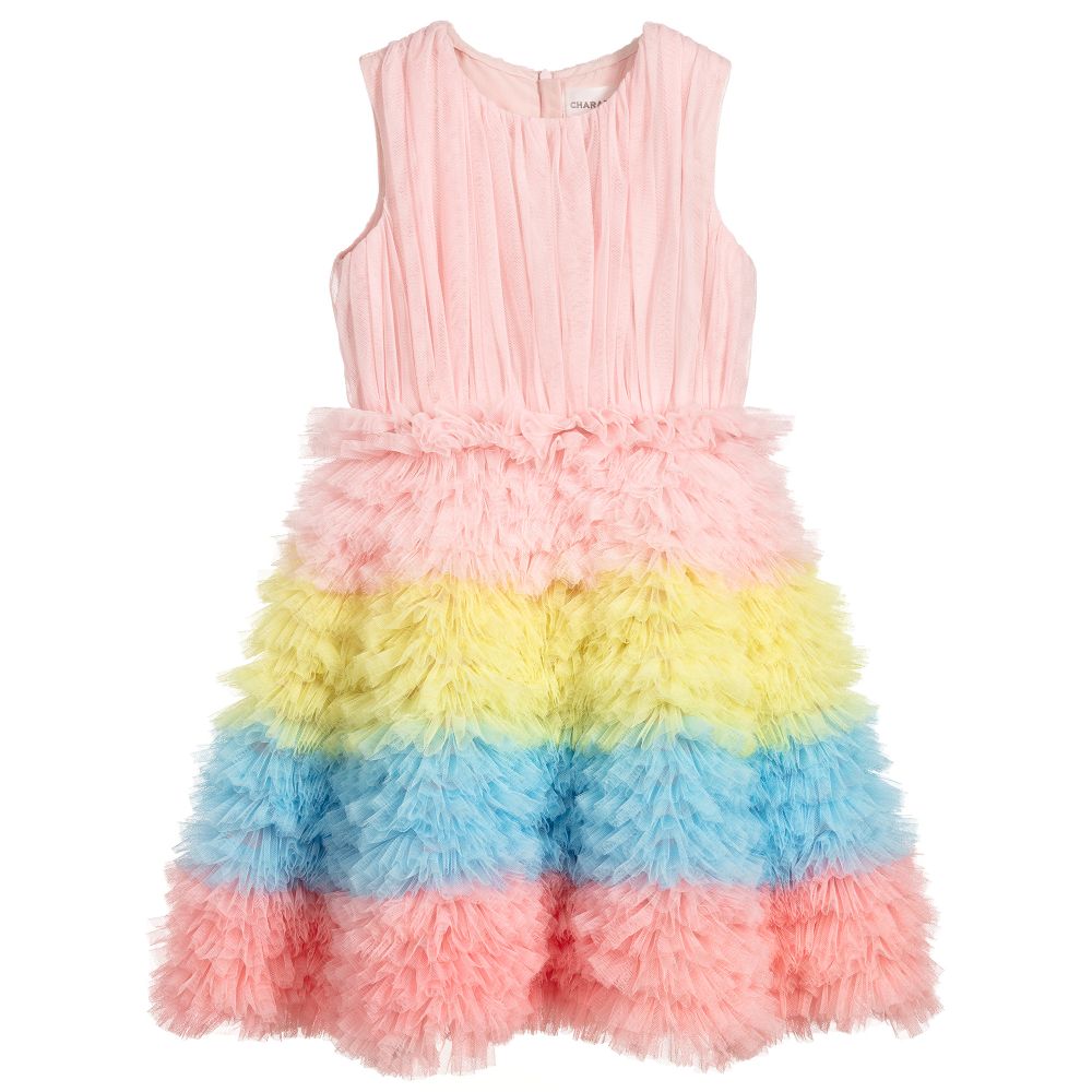 Charabia - Pink Layered Tulle Dress | Childrensalon