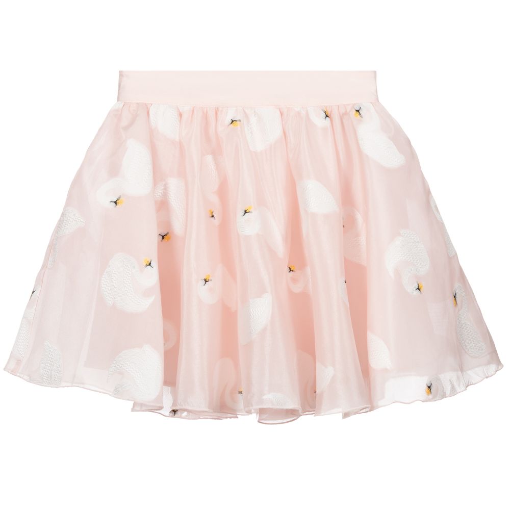 Charabia - Розовая юбка из органзы с лебедями | Childrensalon