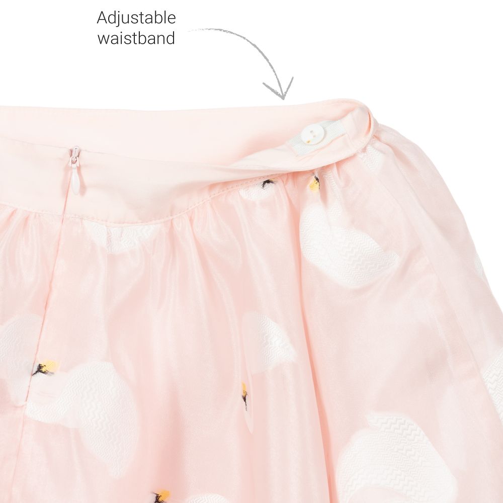 Charabia-Pink Organza Swan Skirt | Childrensalon Outlet