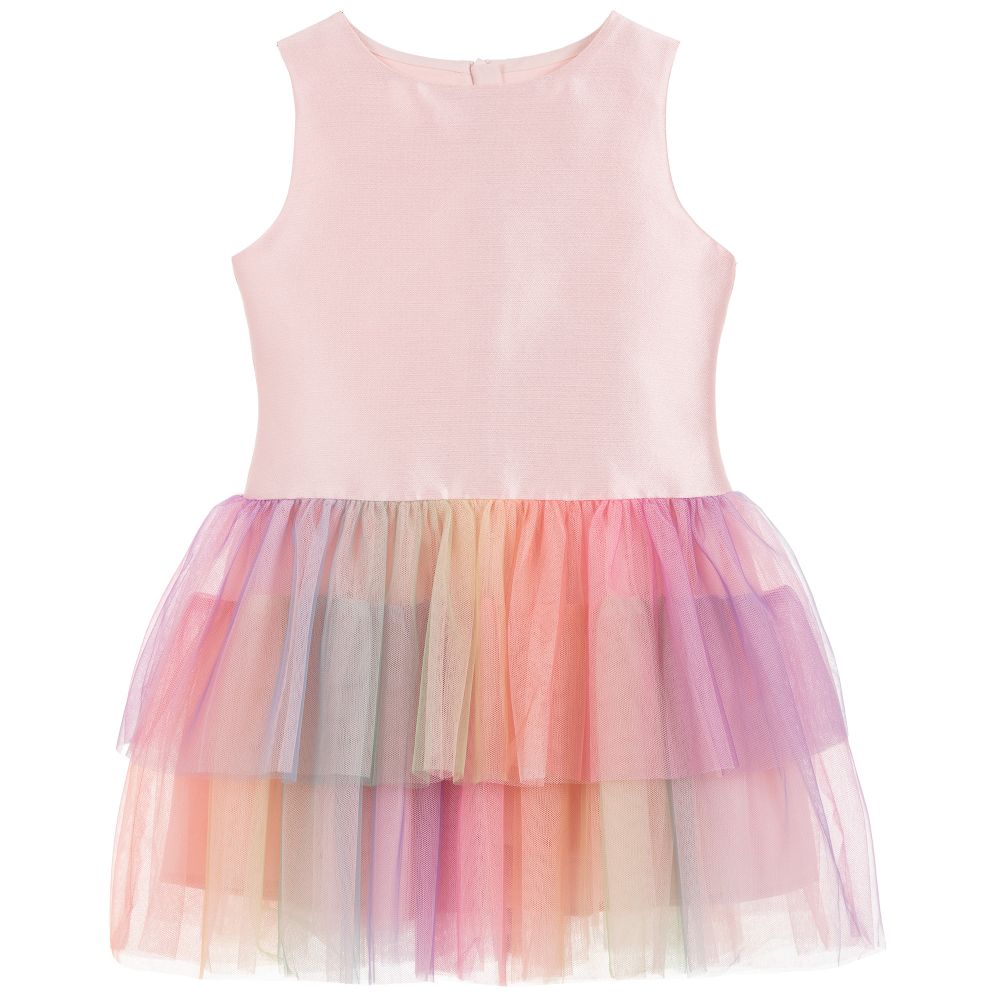 Charabia - Pink & Rainbow Tulle Dress | Childrensalon