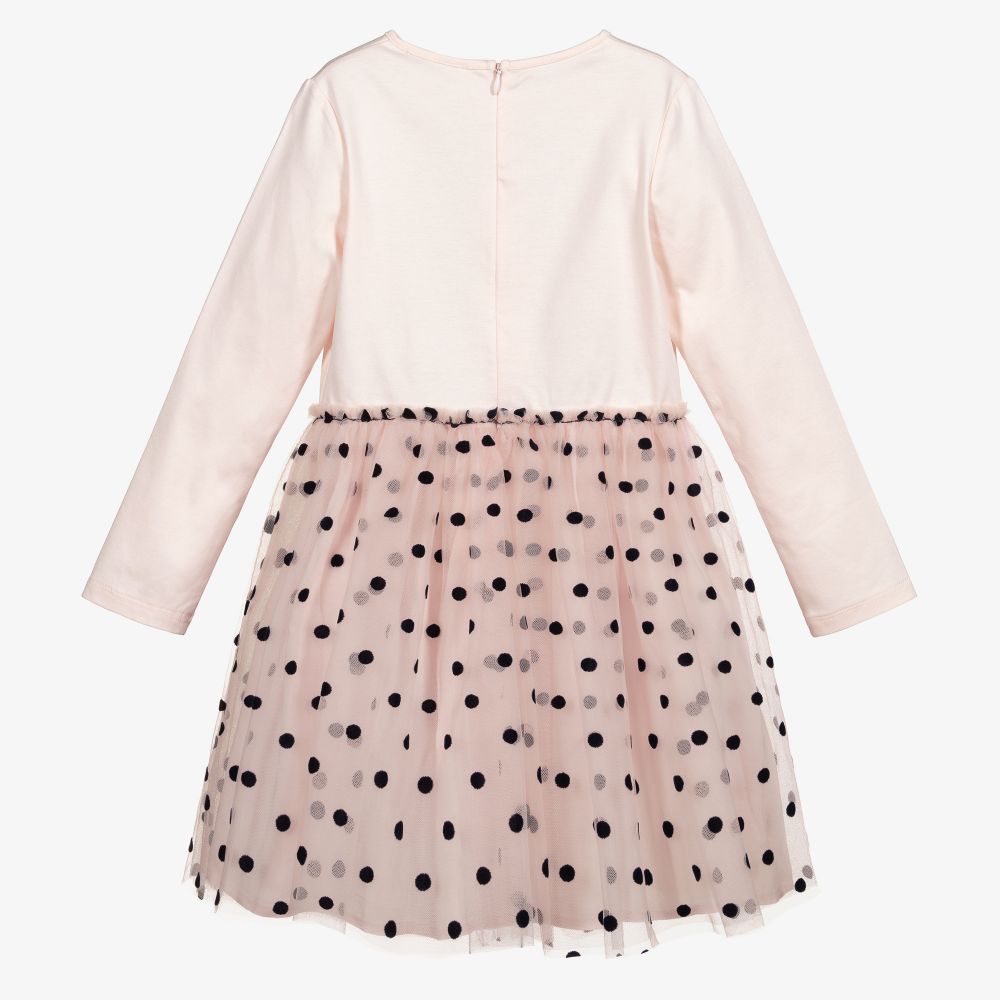 Charabia-Pink Tulle Polka Dot Dress | Childrensalon Outlet