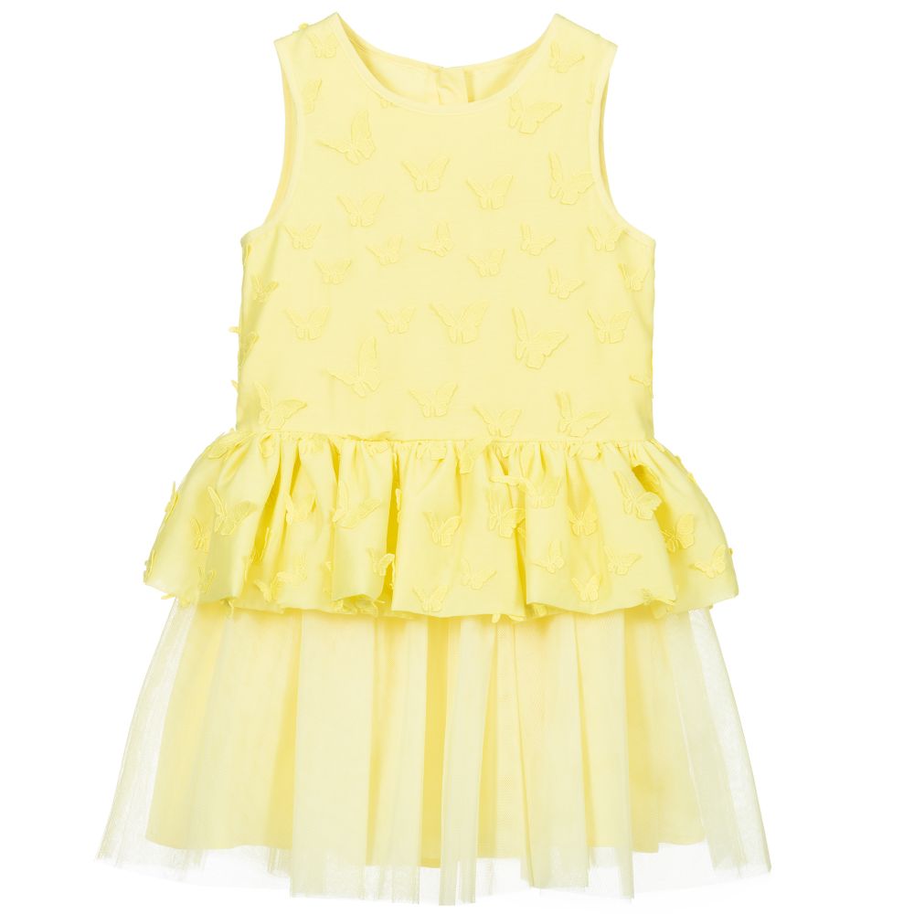 Charabia - Желтое платье из органзы и тюля | Childrensalon