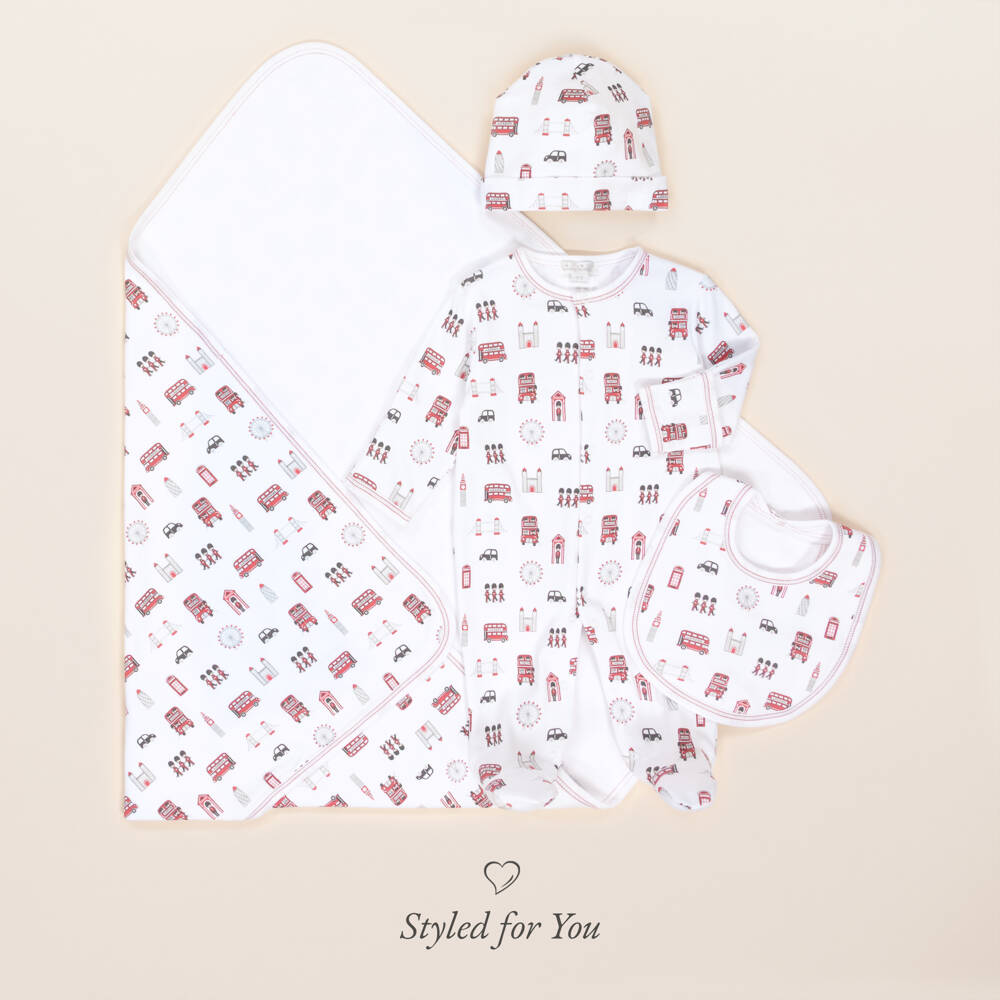 Kissy Kissy-Charming London Print Pima Blanket | Childrensalon Outlet