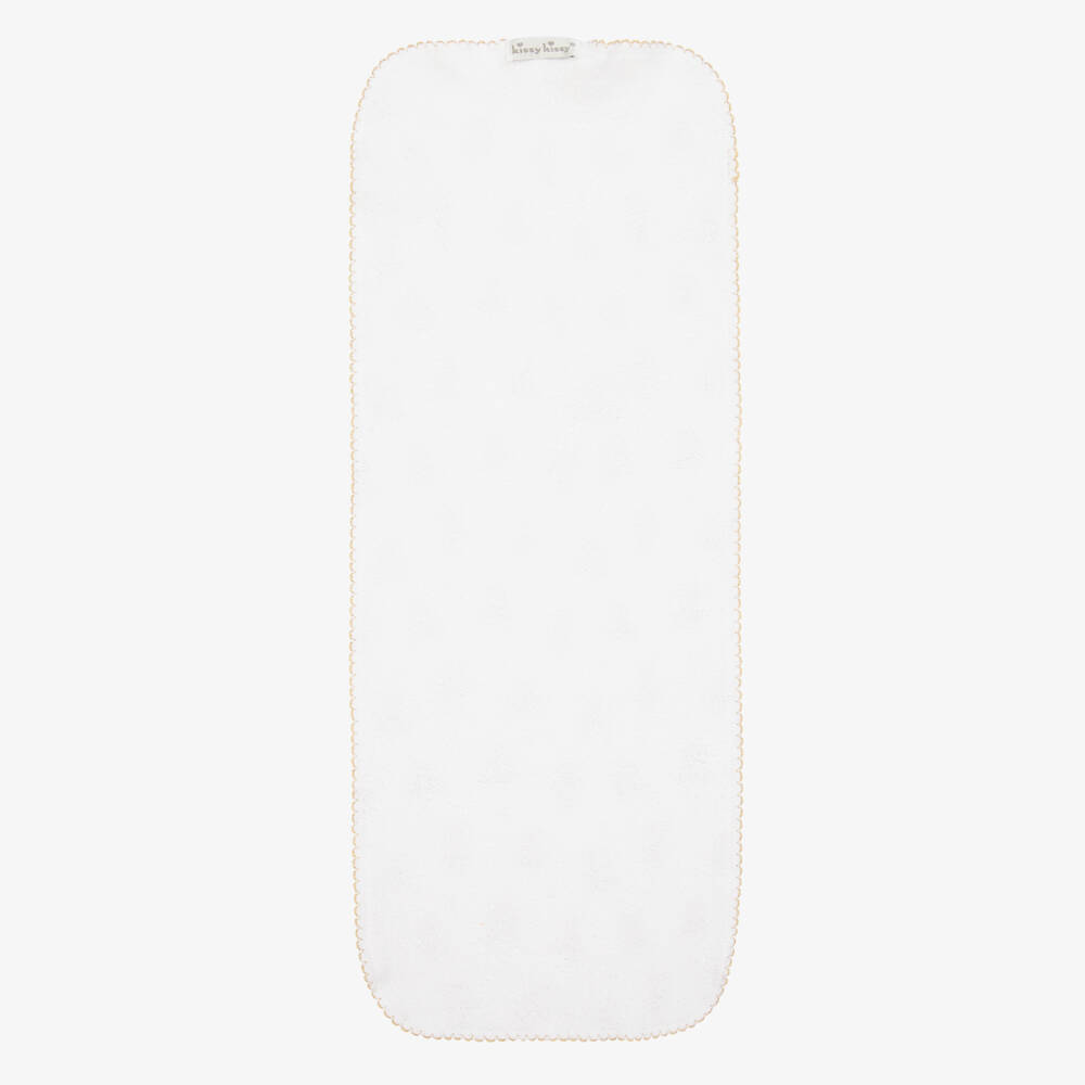 Kissy Kissy-Charming White Bear Burp Cloth | Childrensalon Outlet