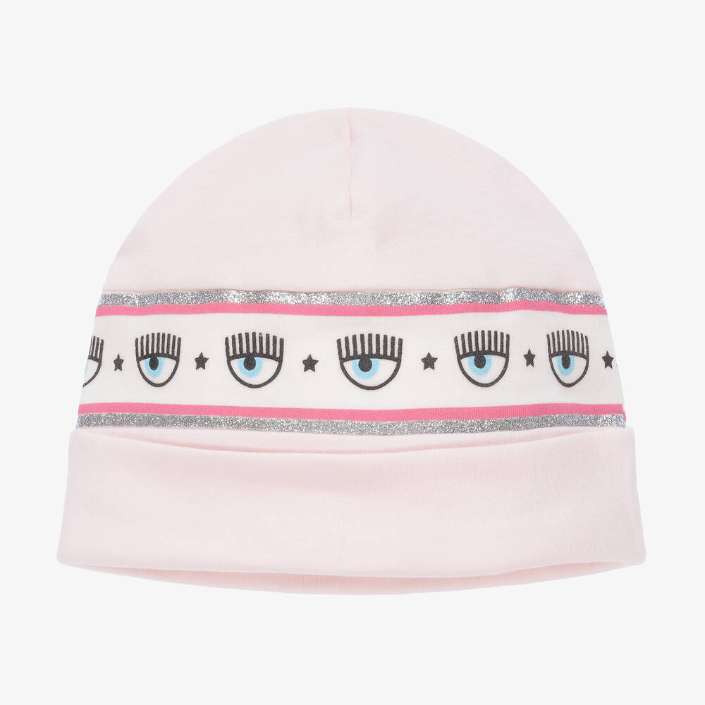 Chiara Ferragni Kids - Розовая хлопковая шапочка для малышек | Childrensalon