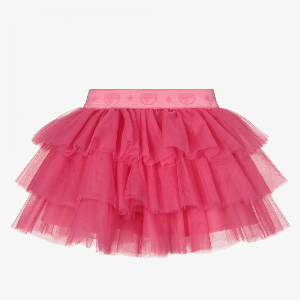 Chiara Ferragni Kids - Розовая юбка из тюля для малышек | Childrensalon