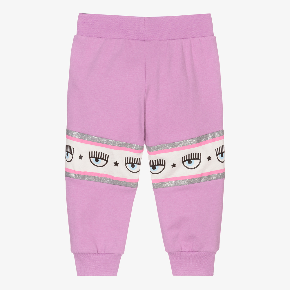 Chiara Ferragni Kids-Baby Girls Purple Logo Joggers | Childrensalon Outlet