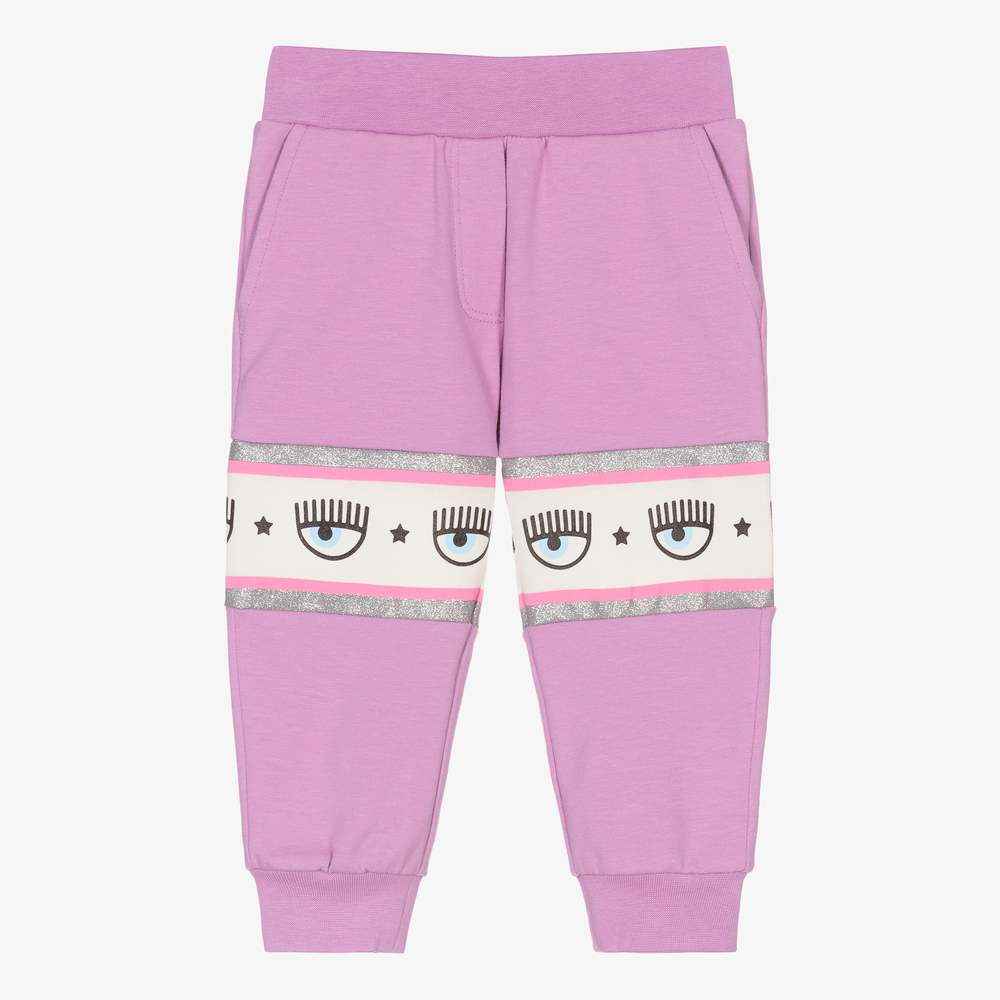 Chiara Ferragni Kids-Baby Girls Purple Logo Joggers | Childrensalon Outlet