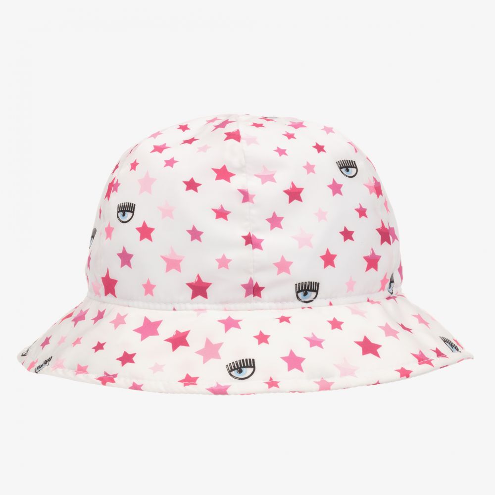 Chiara Ferragni Kids - Weißer Eyestar Hut für Babys (M) | Childrensalon