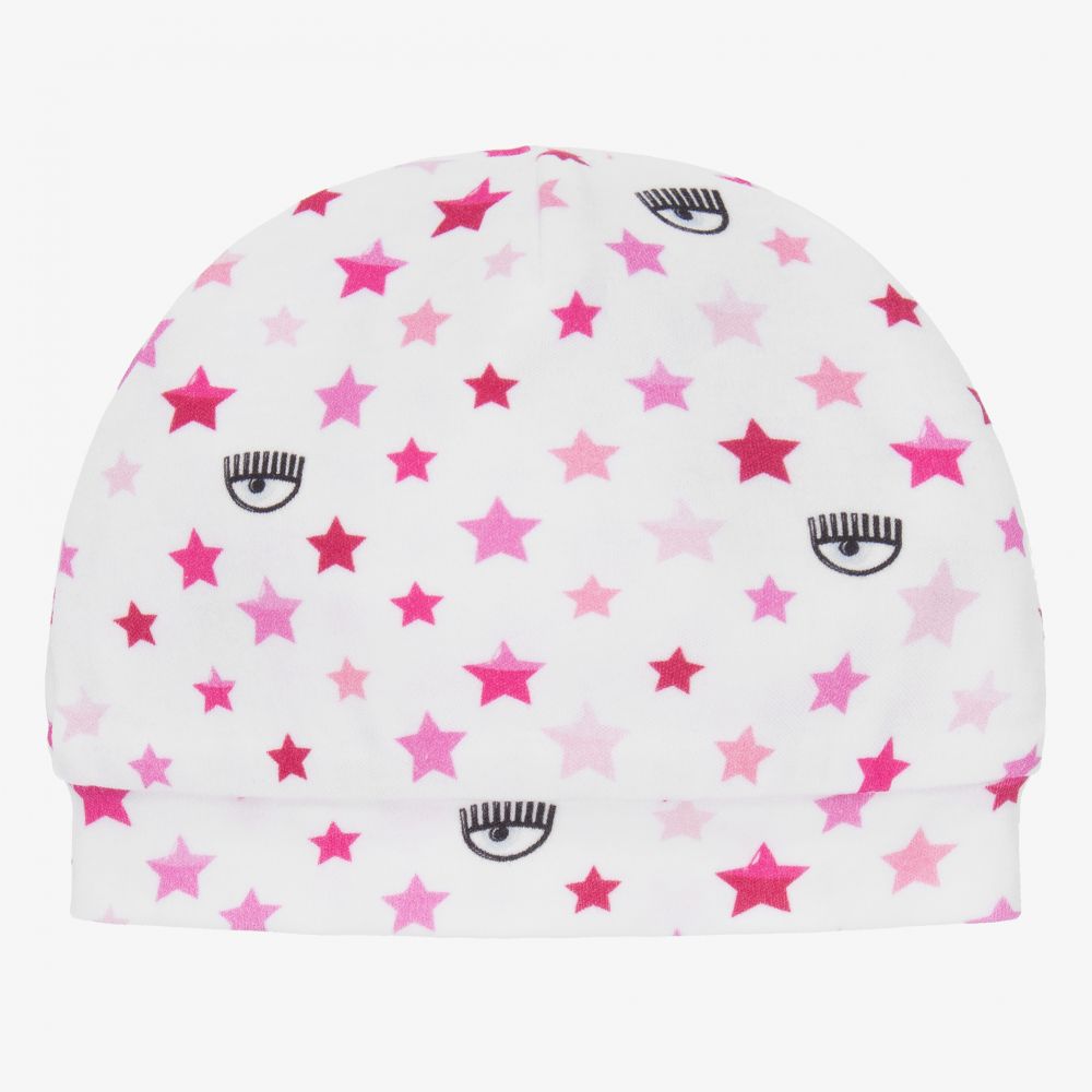 Chiara Ferragni Kids - Baby Girls White Eyestar Hat | Childrensalon