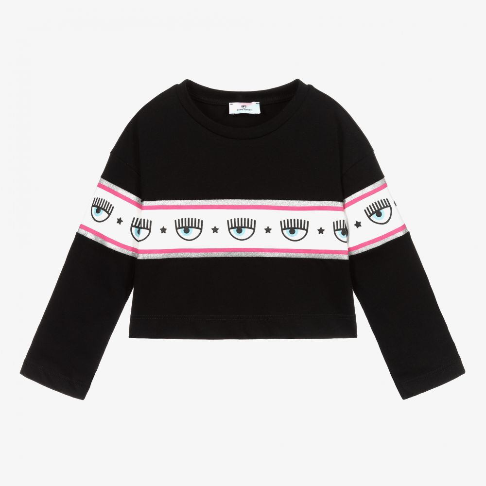 Chiara Ferragni Kids - Haut court noir en coton | Childrensalon