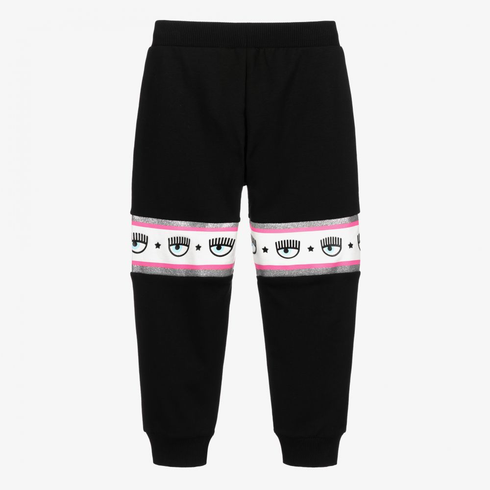 كيّارا فيراغني كيدز-جوغرز قطن جيرسي لون أسود للبنات | Childrensalon Outlet