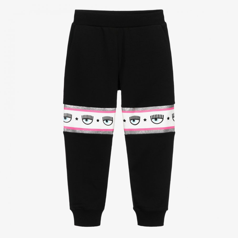 Chiara Ferragni Kids-Black Logo Jersey Joggers | Childrensalon Outlet