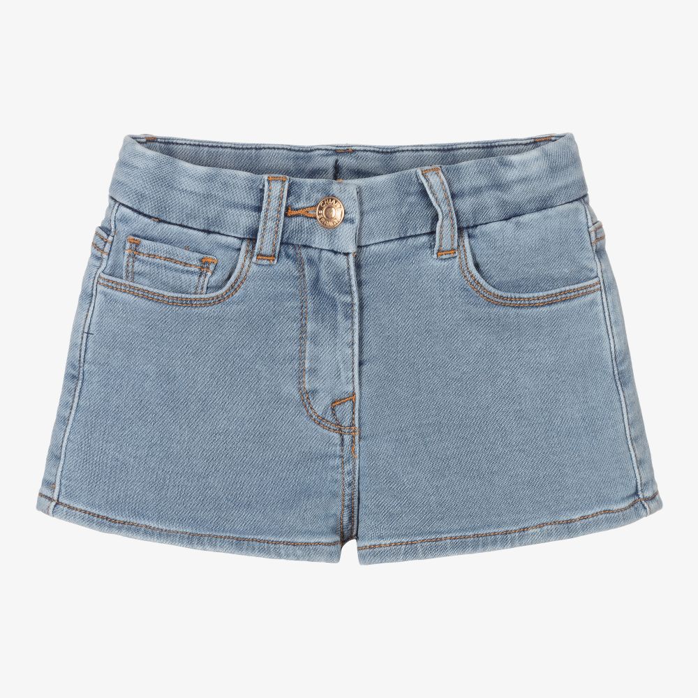 Chiara Ferragni Kids-Blue Crochet Jersey Shorts | Childrensalon Outlet