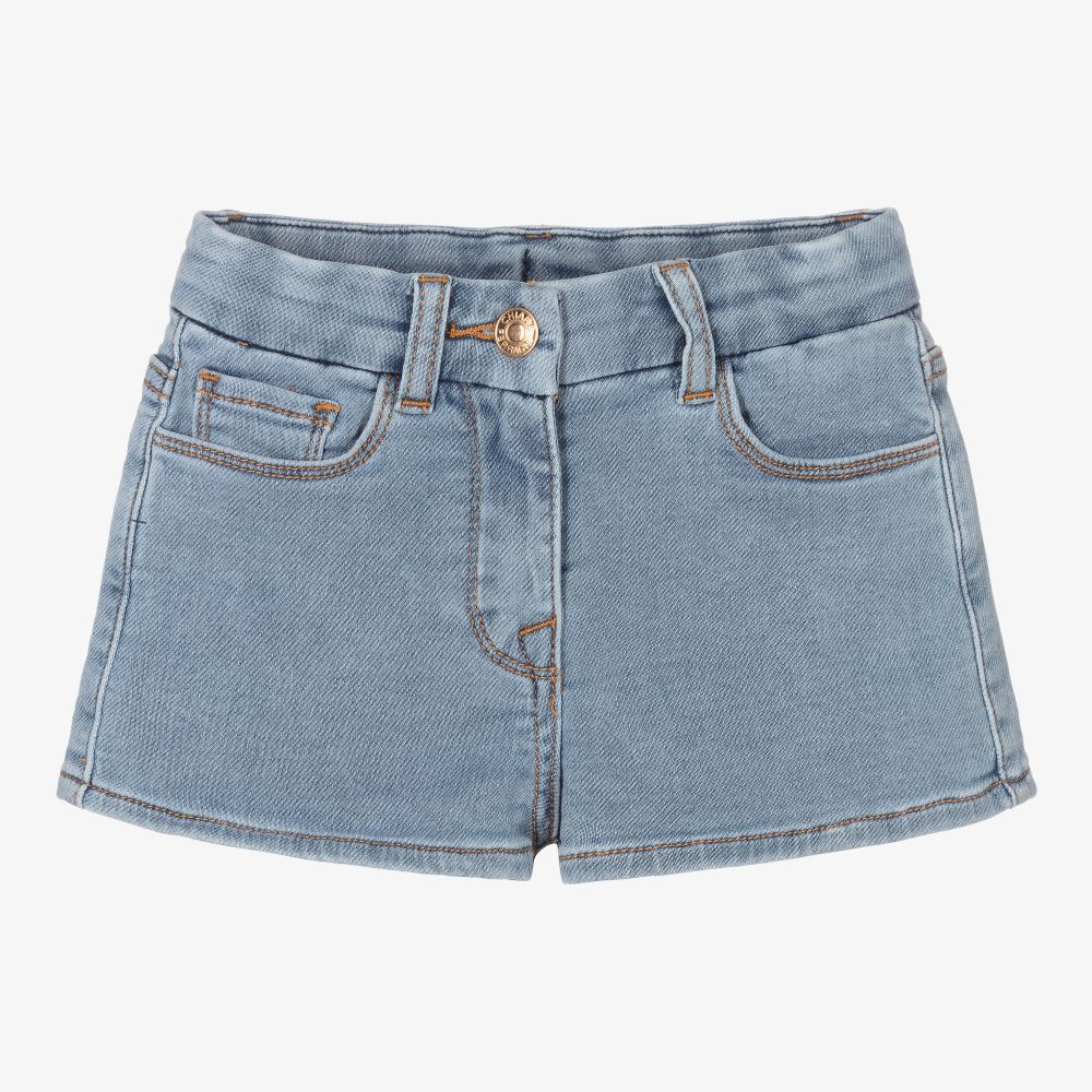 Chiara Ferragni Kids - Blue Crochet Jersey Shorts | Childrensalon