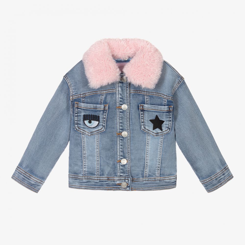 Jean jacket with clearance fur for kids