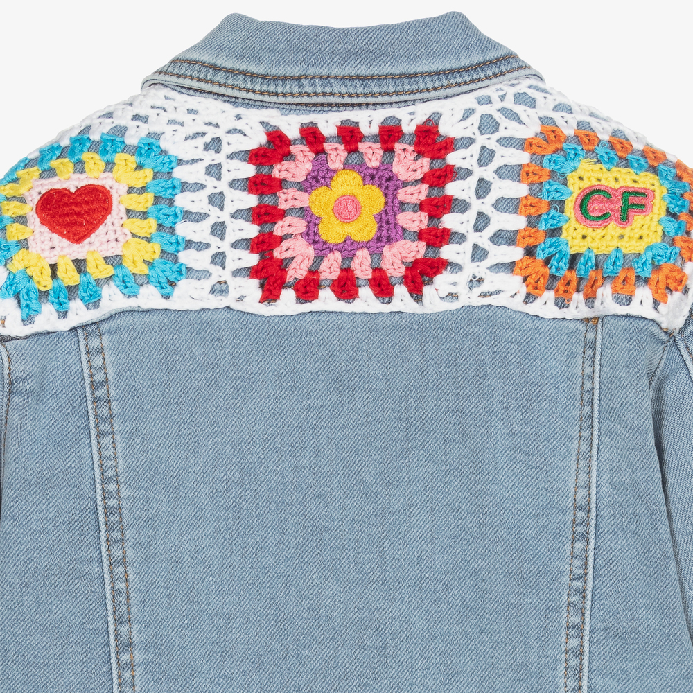 Chiara Ferragni Kids-Crochet Denim Jersey Jacket | Childrensalon Outlet