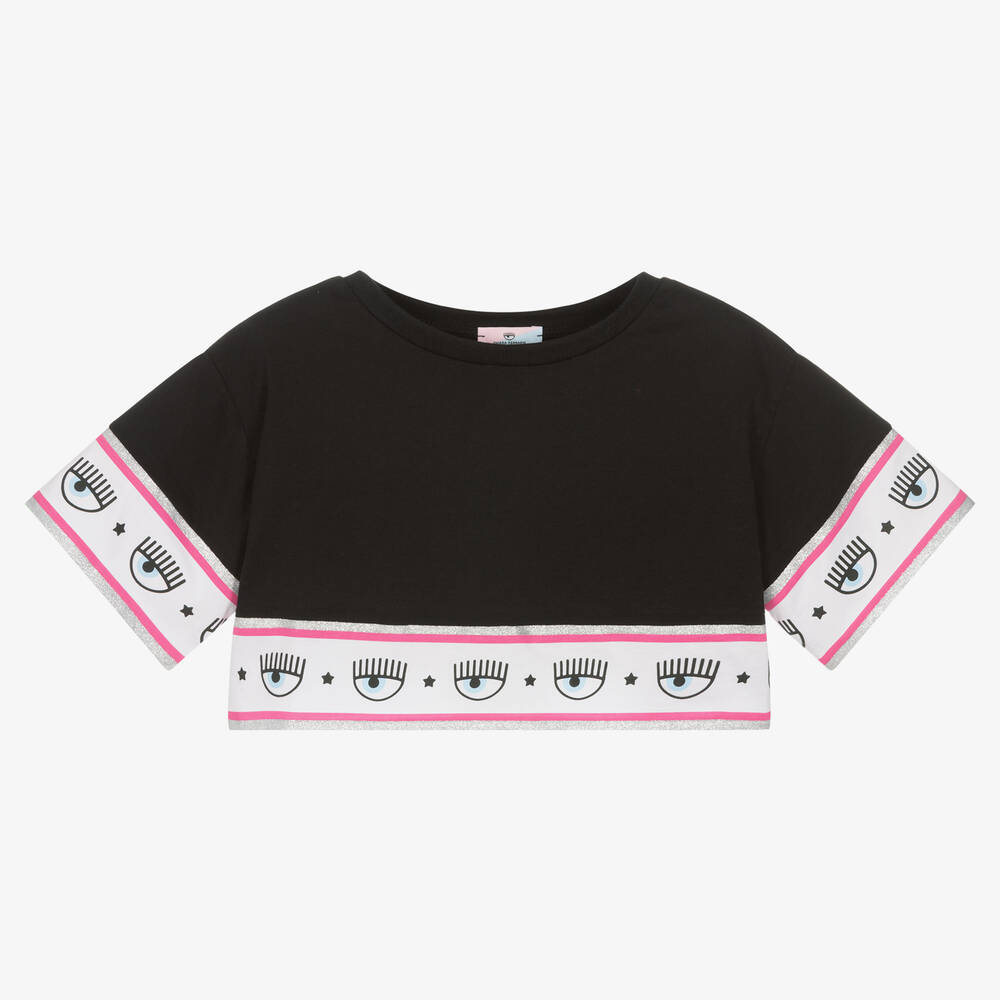 Chiara Ferragni Kids - Schwarzes kurzes T-Shirt | Childrensalon