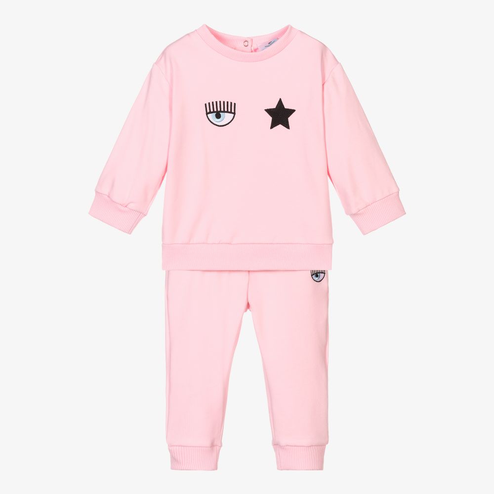 Chiara Ferragni Kids - Survêtement rose Eyestar avec logo | Childrensalon