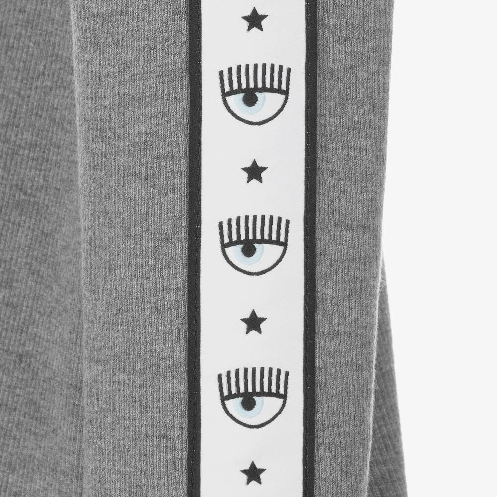 كيّارا فيراغني كيدز-توب بياقة عالية فيسكوز جيرسي لون رمادي للبنات | Childrensalon Outlet