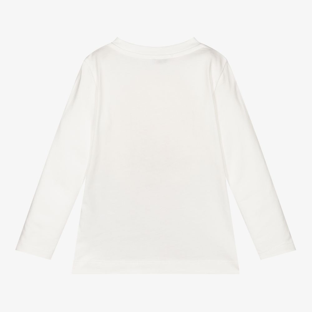 كيّارا فيراغني كيدز-توب قطن لون عاجي للبنات | Childrensalon Outlet