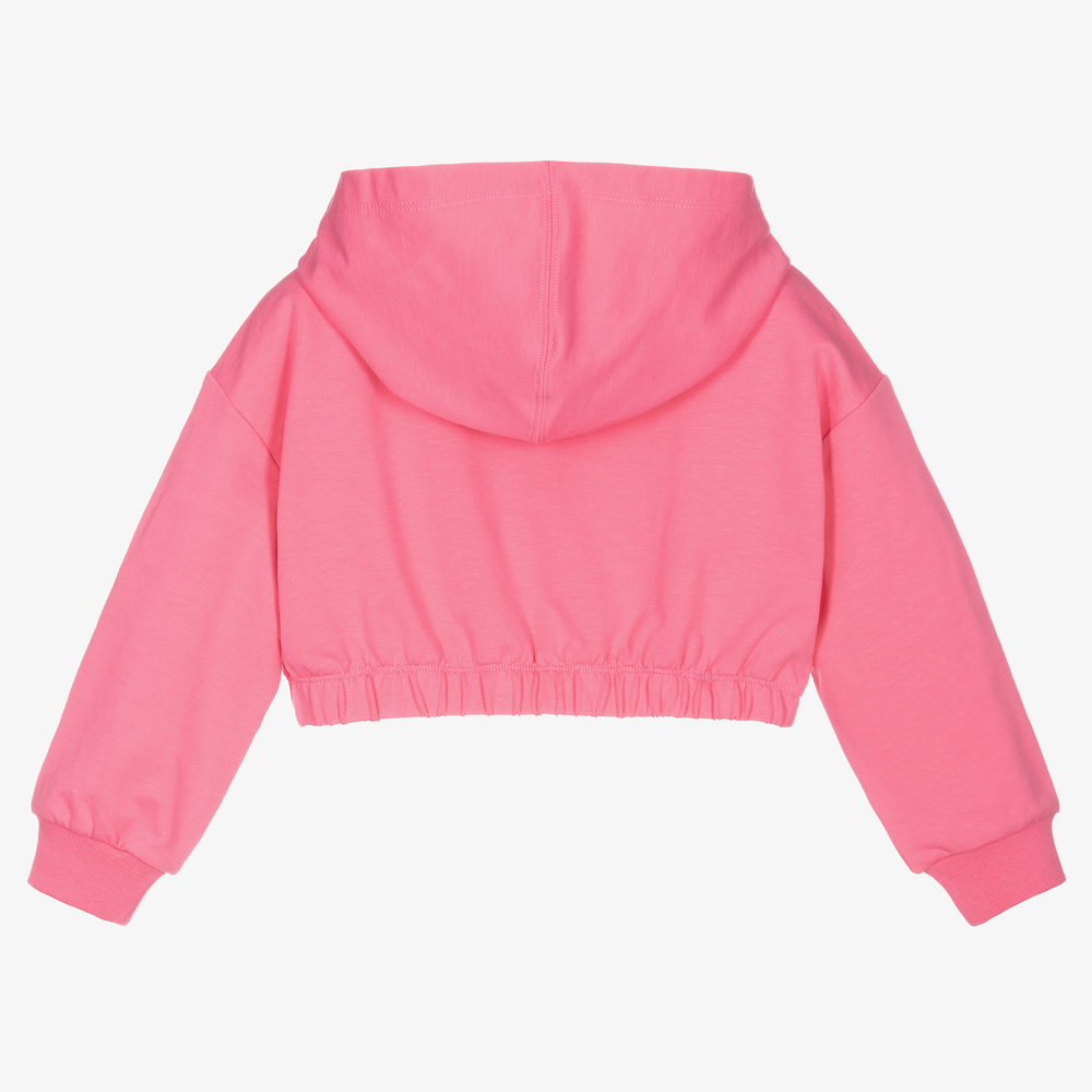 Chiara Ferragni Kids Girls Pink Cropped Logo Hoodie