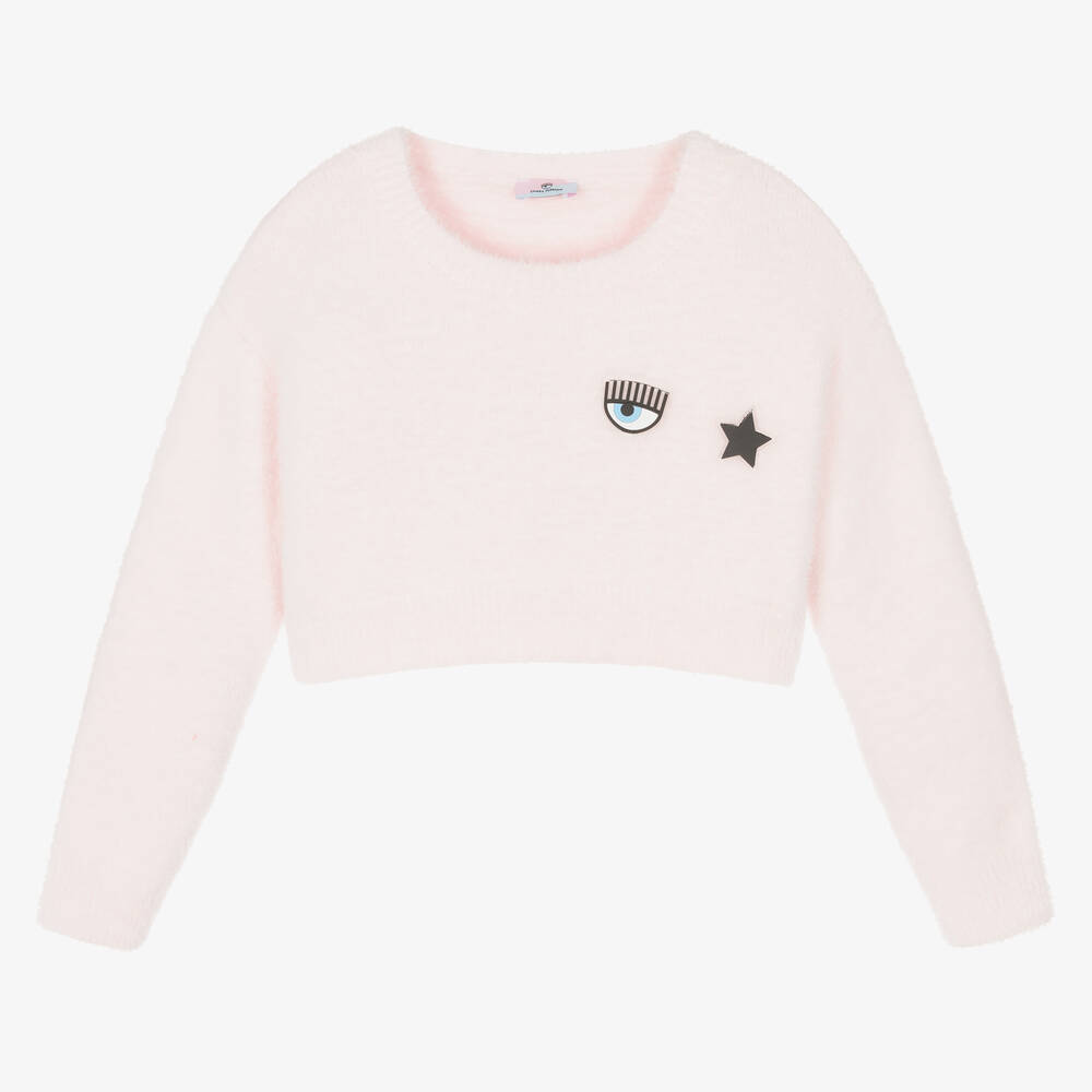 Chiara Ferragni Kids Girls Pink Eyestar Sweater Childrensalon Outlet