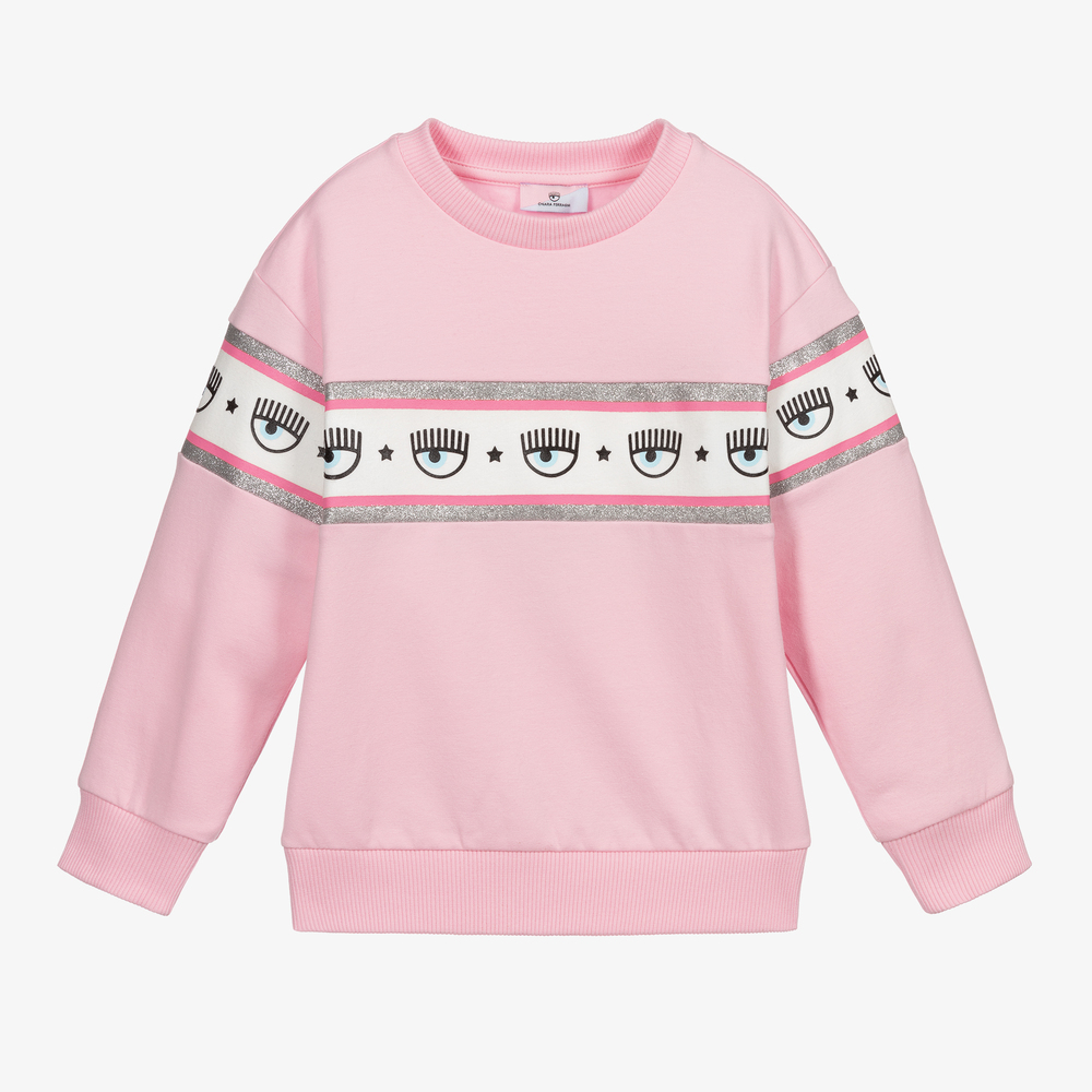 Chiara Ferragni Kids - Girls Pink Logo Sweatshirt | Childrensalon