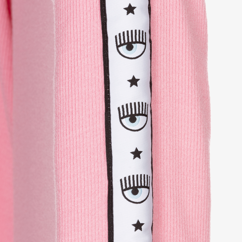 كيّارا فيراغني كيدز-توب بياقة عالية فيسكوز جيرسي لون زهري للبنات | Childrensalon Outlet