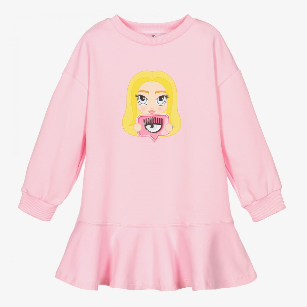 Chiara Ferragni Kids - Розовое платье Mascotte для девочек | Childrensalon