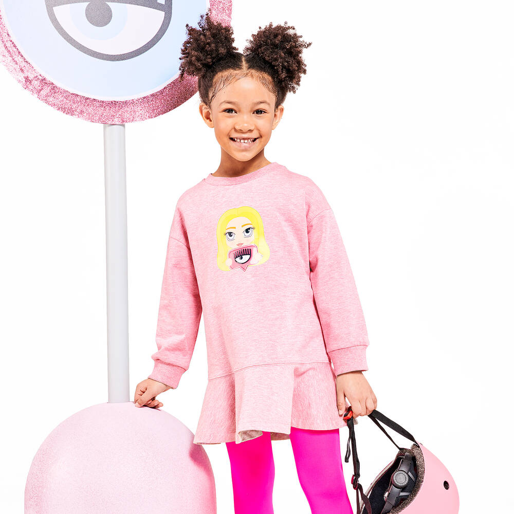 Chiara Ferragni Kids - Girls Pink Mascotte Dress