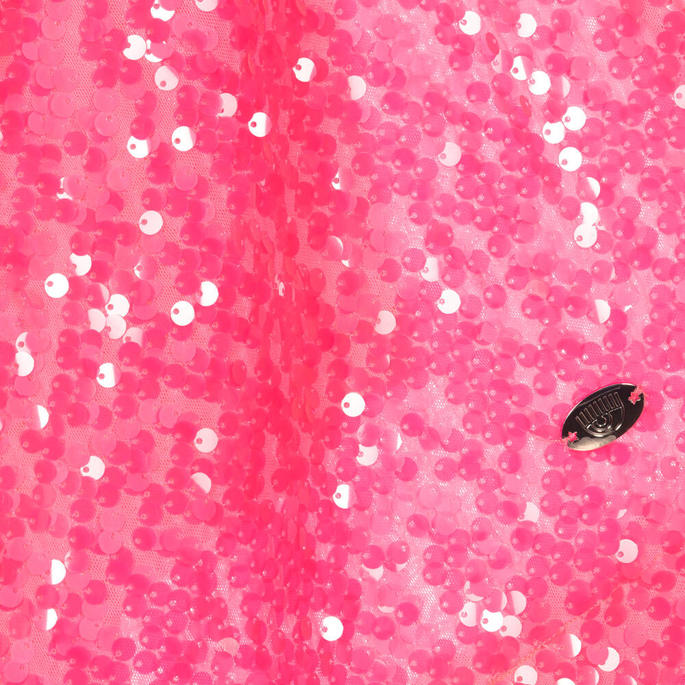 Chiara Ferragni Kids-Розовое платье из тюля с пайетками | Childrensalon Outlet