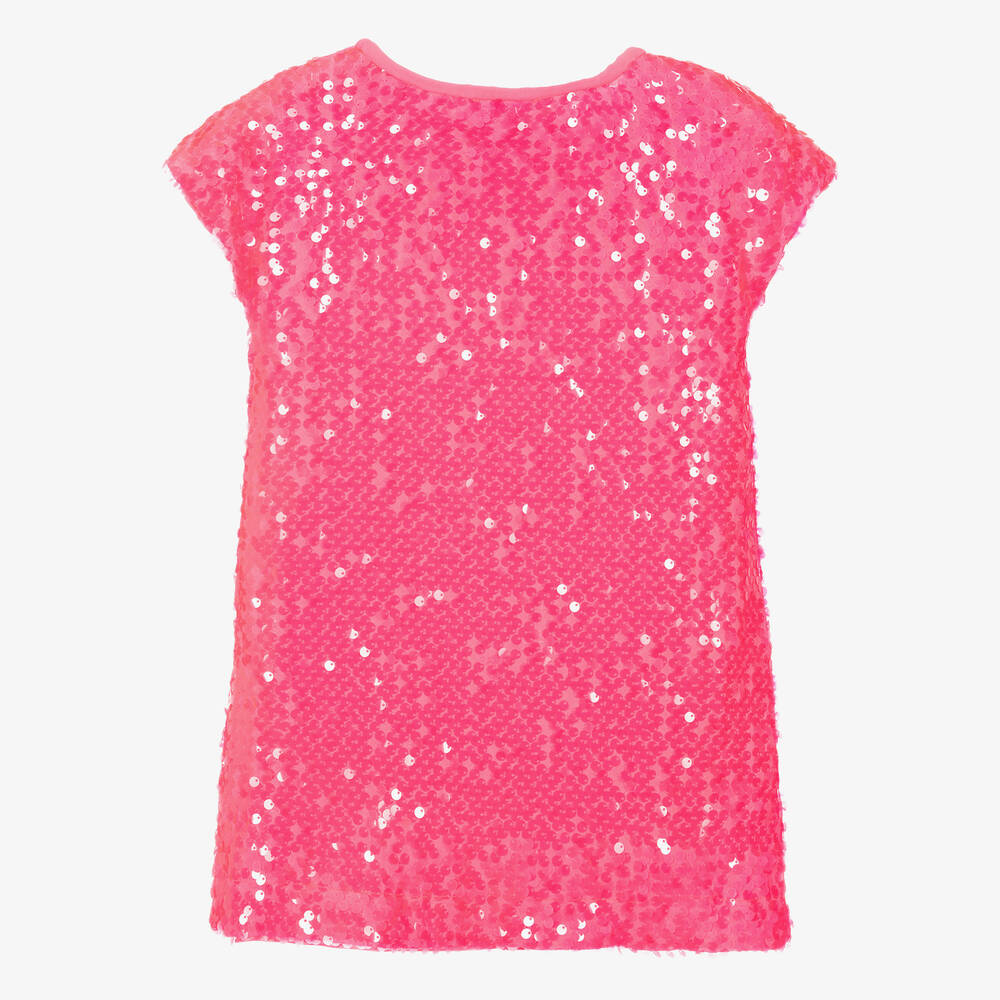 Chiara Ferragni Kids-Розовое платье из тюля с пайетками | Childrensalon Outlet