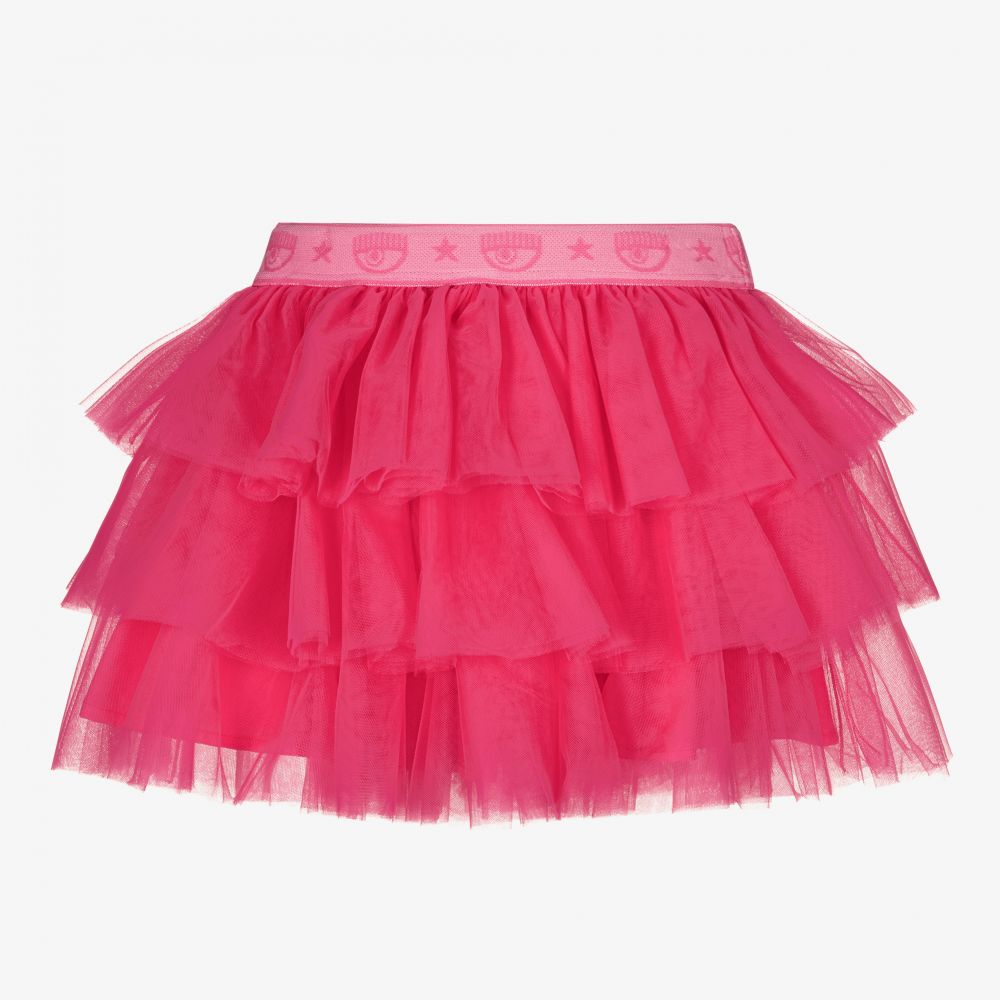Chiara Ferragni Kids - Girls Pink Tulle Skirt | Childrensalon