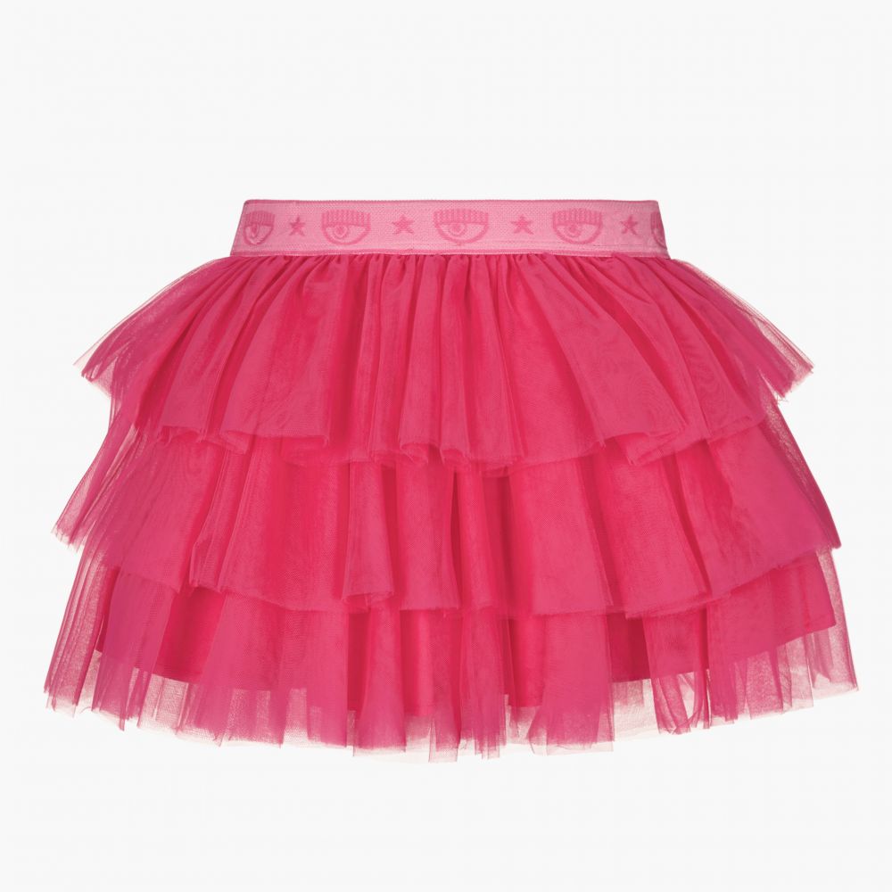 Chiara Ferragni Kids-تنورة تول لون زهري فاقع | Childrensalon Outlet