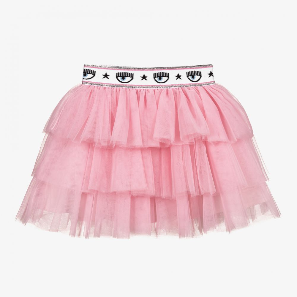 Chiara Ferragni Kids - Girls Pink Tulle Tutu Skirt | Childrensalon