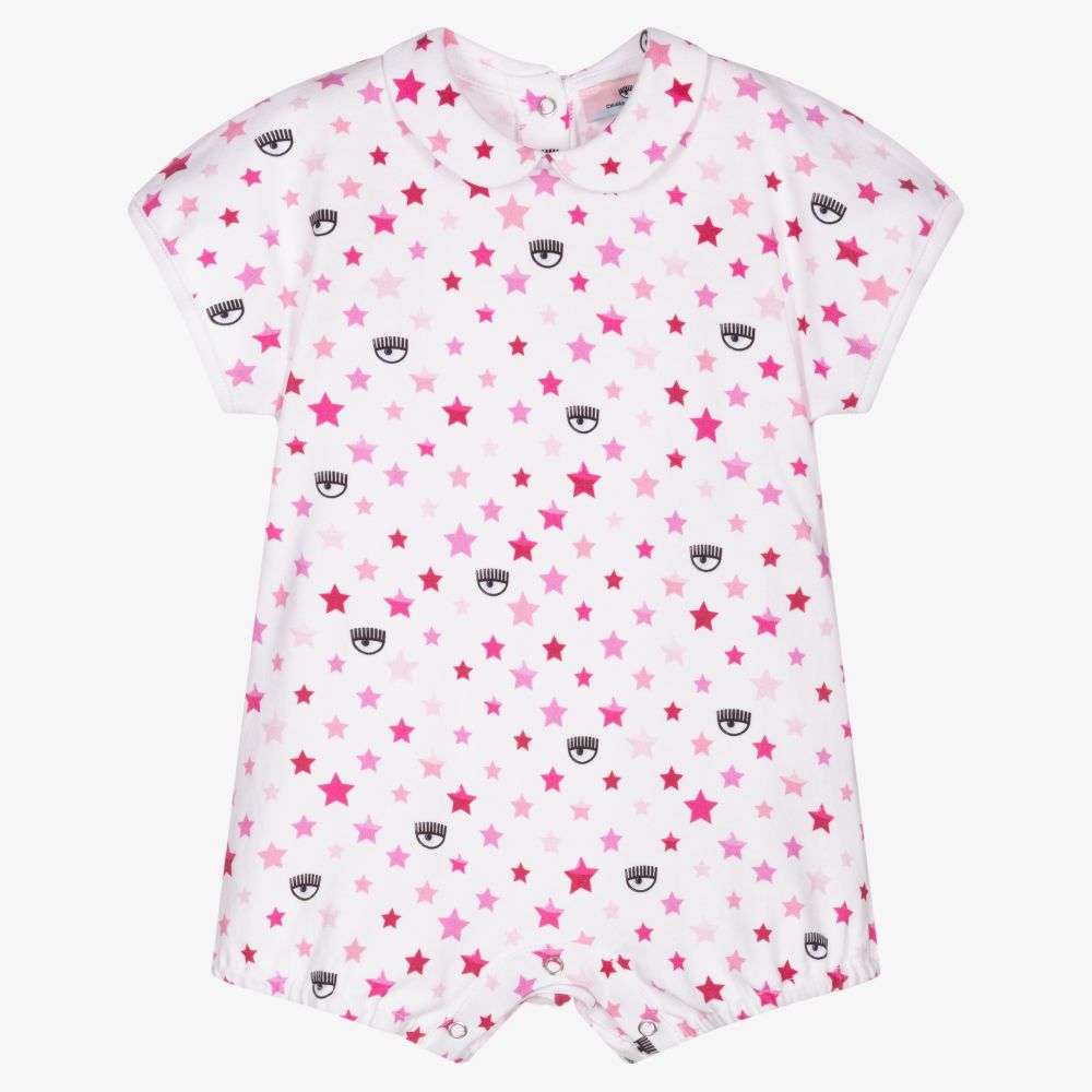 Chiara Ferragni Kids - Girls White Cotton Shortie | Childrensalon