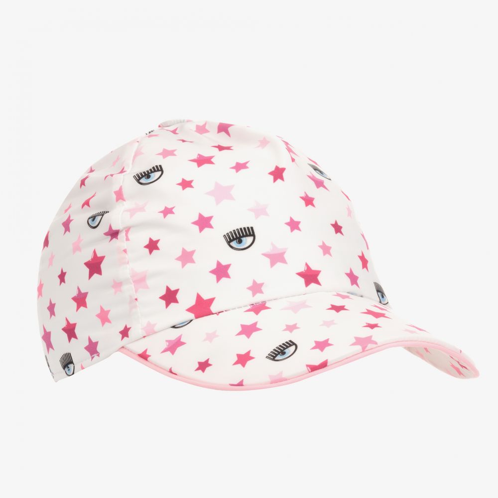 Chiara Ferragni Kids-Girls White Eyestar Cap | Childrensalon Outlet