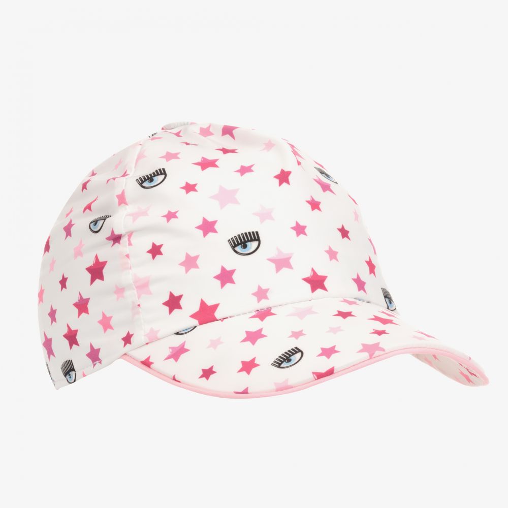 Chiara Ferragni Kids - Weißes Eyestar Cap für Mädchen | Childrensalon