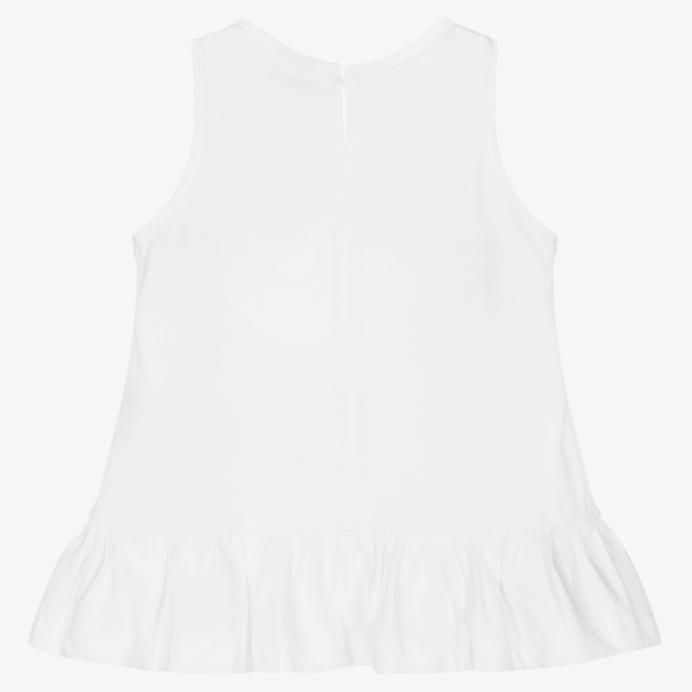 Chiara Ferragni Kids-تونيك قطن لون أبيض للبنات | Childrensalon Outlet