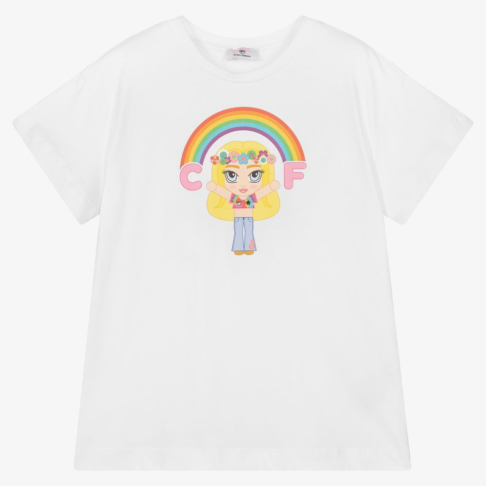 Chiara Ferragni Kids - T-shirt blanc Mascotte Fille | Childrensalon