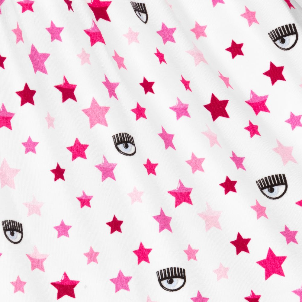 Chiara Ferragni Kids-Бело-розовое платье для девочек | Childrensalon Outlet