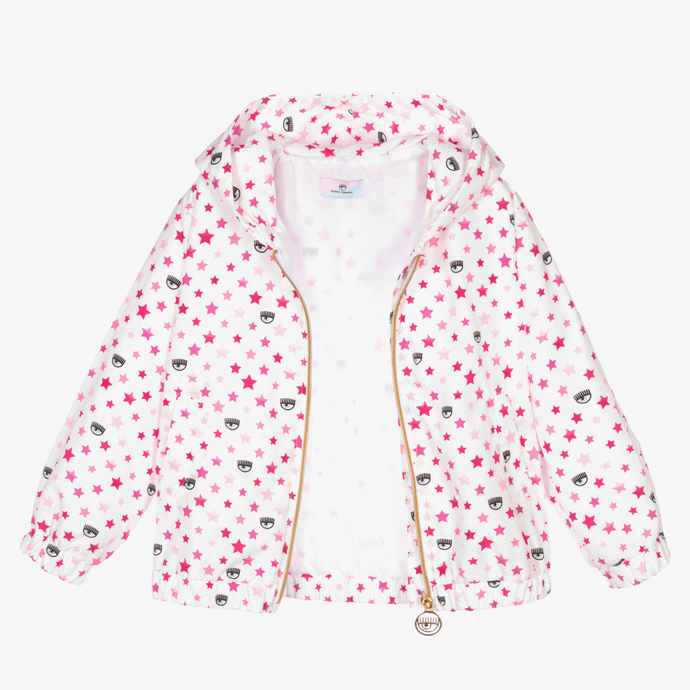 كيّارا فيراغني كيدز-جاكيت لون أبيض وزهري للبنات | Childrensalon Outlet